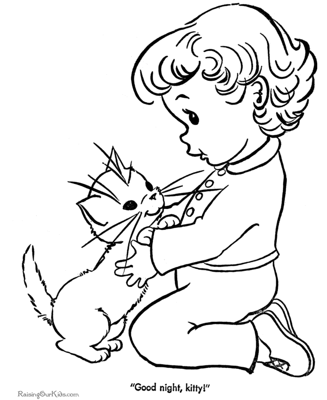 Cute Coloring Page of Kitten