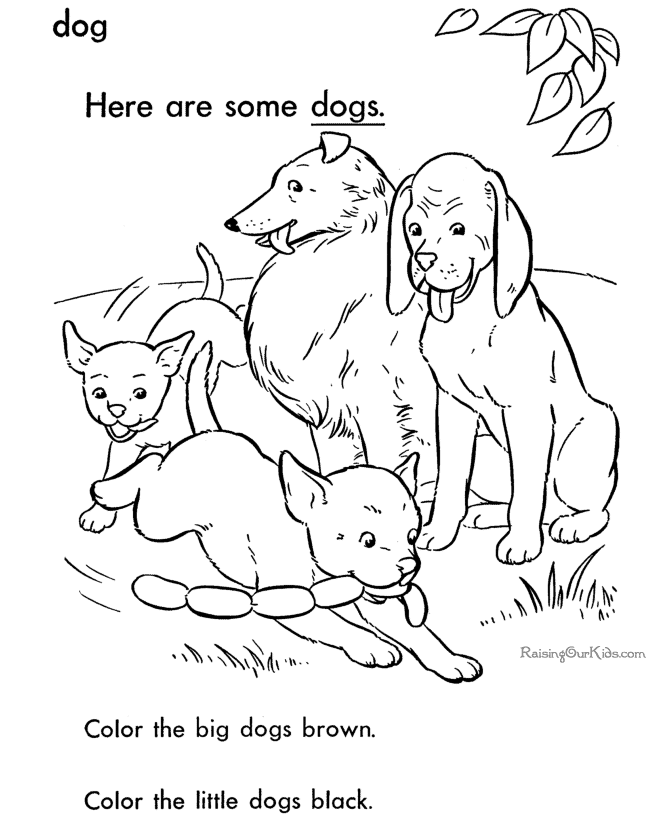 coloring page dog