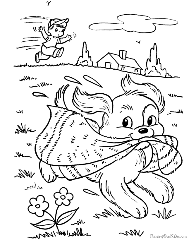 pictures of puppies to color. Dog and Puppy Coloring