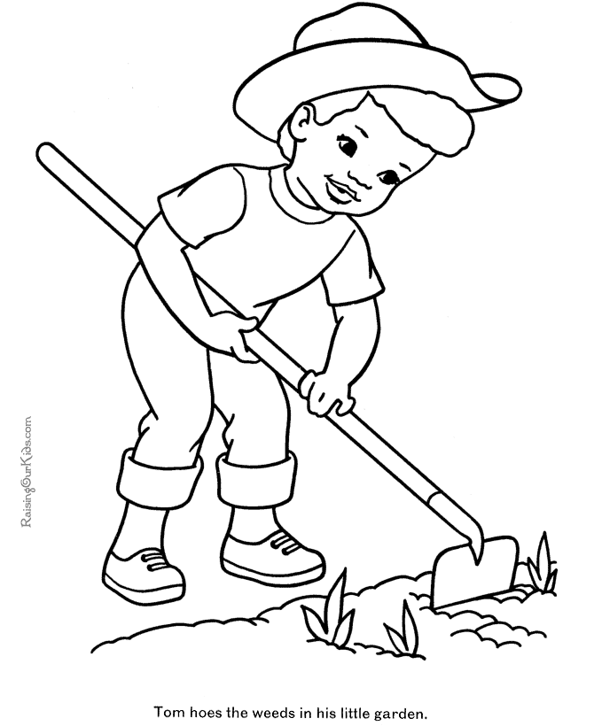 Farmer Coloring Page On The Farm