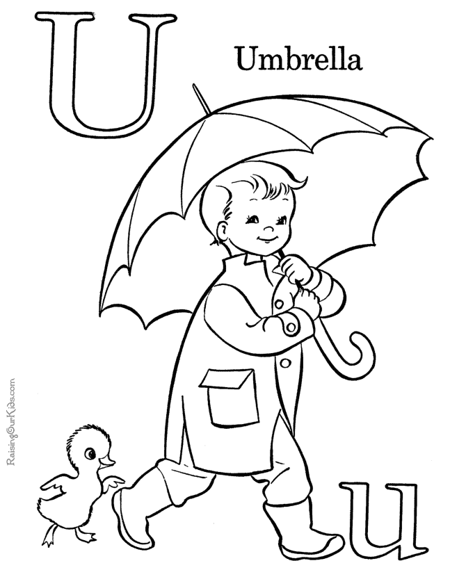ABC picture to color Letter U 025