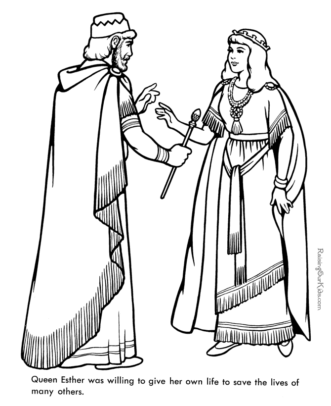 Queen Ester Bible coloring page to print 017