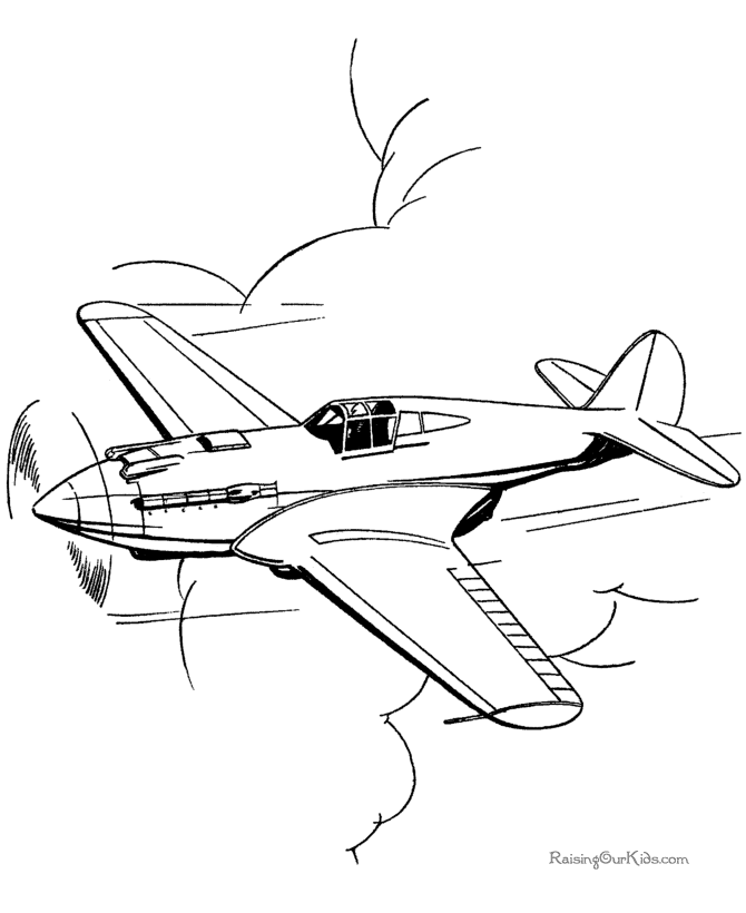 Plane Colouring Pages