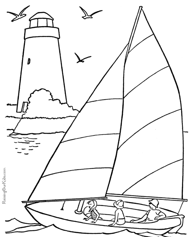 Sail Boat Coloring Book Pages 001 Boats