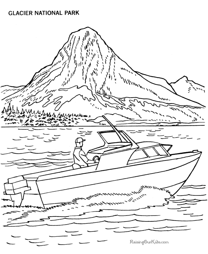 Free power boat picture to print and color