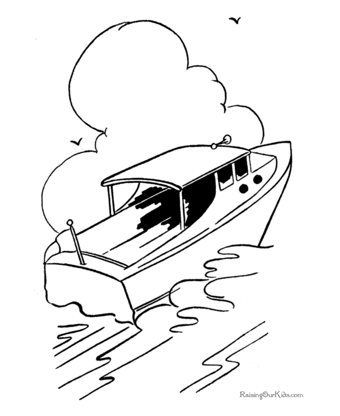 Free printable motor boat coloring page