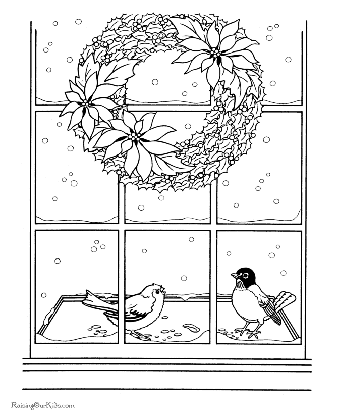 christmas wreath coloring pages for kids