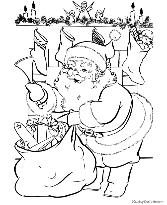Free Printable Christmas Santa Coloring Pictures 015