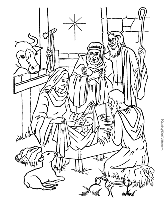 Free Printable Christmas Nativity Coloring Pages 3