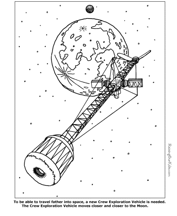 Space coloring page | Exploration Vehicle